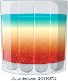 Vector illustration of a layered sunset cocktail.