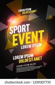 Vector Illustration Layout Poster Template Design For Sport Event, Running Tournament Or Championship