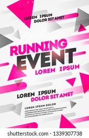 Vector Illustration Layout Poster Template Design For Sport Event, Running Tournament Or Championship