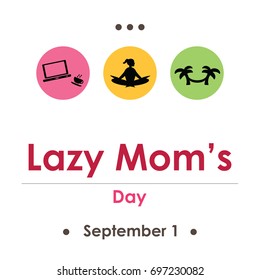 vector illustration for lazy moms day in september