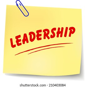Vector illustration of leadership paper message on white background