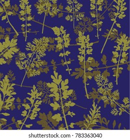 Vector illustration of leaf background. Green, purple, parsley.