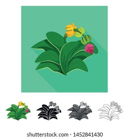 Vector illustration of leaf and banana logo. Collection of leaf and jungle stock vector illustration.