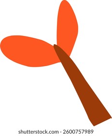 vector illustration of leaf branch with autumn color. hand drawn floral leaf ornament.