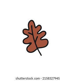 ilustración vectorial de color marrón. aislado en un fondo blanco. caricatura simple en hoja.