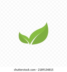 Vector illustration of leaf. Colored vector for website design .Simple design on transparent background (PNG).