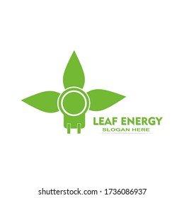 Vector illustration of a leaf energy logo icon