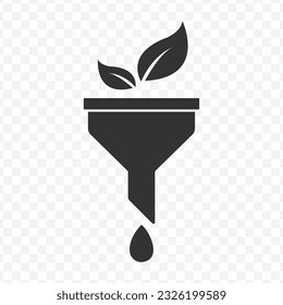 Vector illustration of leaf filters icon in dark color and transparent background(PNG).