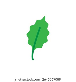 Vector illustration of a leaf in flat style isolated on white background
