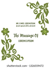 Vector illustration leaf floral frame for writing invitation wedding hand drawn