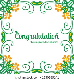 Vector illustration leaf flower frame style for write congratulation hand drawn
