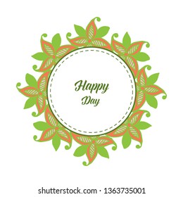 Vector illustration leaf flower frame for valentine happy day hand drawn