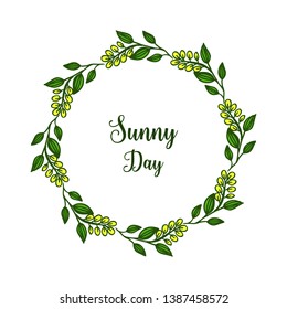 Vector illustration leaf flower frame for invitation card of sunny day