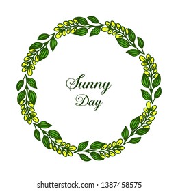 Vector illustration leaf flower frame for invitation card of sunny day