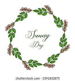 Vector illustration leaf flower frame for invitation sunny day