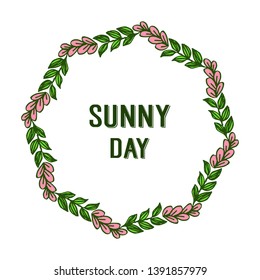 Vector illustration leaf flower frame for design sunny day