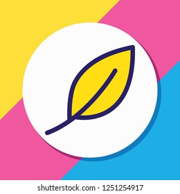 Vector illustration of leaf icon colored line. Beautiful camp element also can be used as leaves icon element.