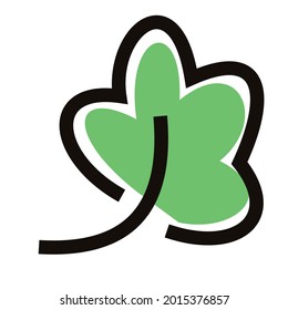 Vector illustration of leaf icon with sloppy drawing technique.