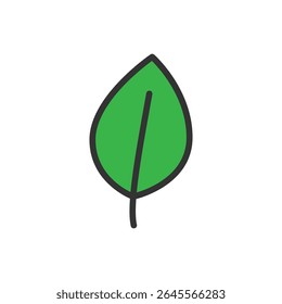 Vector illustration of a leaf isolated on white background