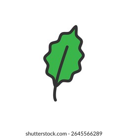 Vector illustration of a leaf isolated on white background