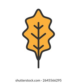 Vector illustration of a leaf isolated on white background