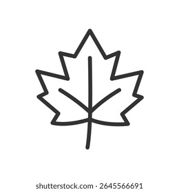 Ilustración vectorial de una hoja en estilo de línea aislado sobre fondo blanco