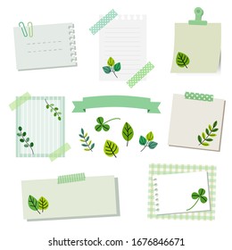 Vector illustration of leaf and papers