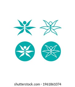 A Vector Illustration of Leaf People Vector Sign