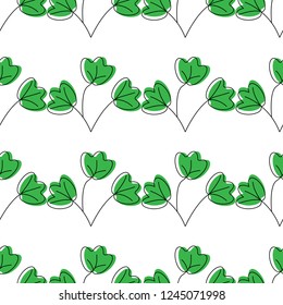 Vector illustration. leaf of plant or flower or branch isolated on white. Decor floral plant element. Seamless botanic pattern.