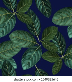Vector illustration of leaf seamless pattern.