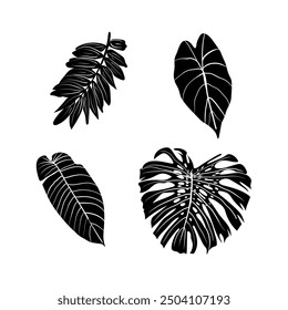 Ilustración vectorial de silueta de hoja