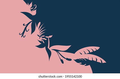 Vector illustration of leaf silhouette on pink and blue color combination
Perfect for bannerr,cover product,flyer,background etc.