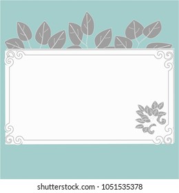 Vector illustration of a leaf with a space for text on a blue background