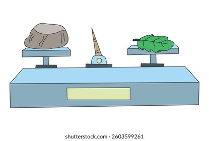 Vector illustration a leaf weighs as much as stone