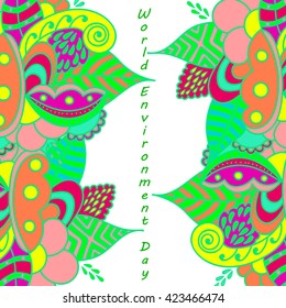Vector illustration of a leaf for World Environment Day.