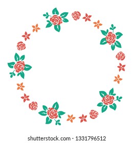 Vector illustration leaf wreath frames white background hand drawn