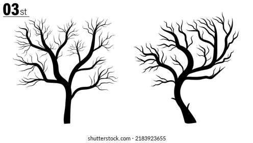 Vector illustration of a leafless tree isolated on a white background, serial content, lightweight file and easy to re-edit.
Suitable for illustration and collection design purposes