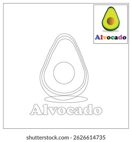 Vector illustration of learning to color for children various types of fruit
