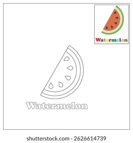 Vector illustration of learning to color for children various types of fruit