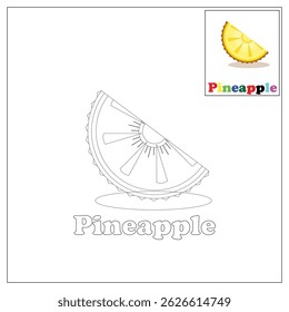 Vector illustration of learning to color for children various types of fruit