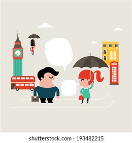 Vector Illustration for learning english language flat style