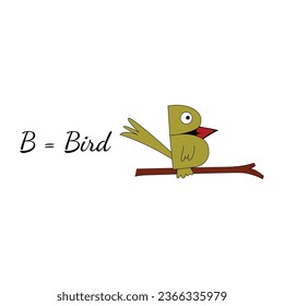 Vector Illustration of Learning English's alphabet for kids letter b