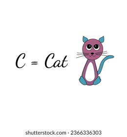Vector Illustration of Learning English's alphabet for kids letter c