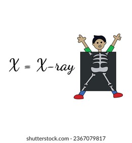 Vector Illustration of Learning English's alphabet for kids letter X