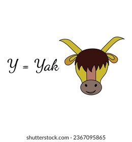 Vector Illustration of Learning English's alphabet for kids letter Y