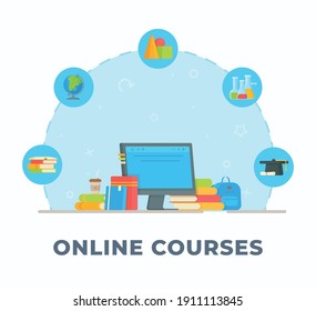 Vektorgrafik des Lernens zu Hause. Hausaufgaben machen.