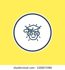 Vector illustration of learning icon line. Beautiful emotions element also can be used as graduate icon element.