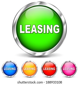 Vector illustration of leasing chrome icons on white background