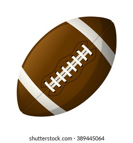 Vector illustration. Leather American football ball isolated on a white background