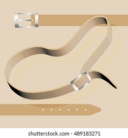 Vector Illustration Leather Belt Isolated Stock Vector (Royalty Free ...